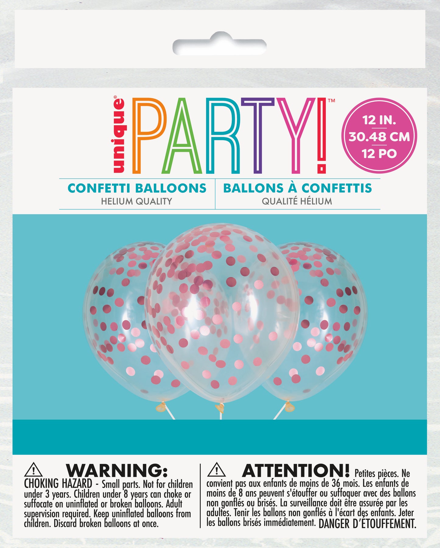 Confetti Light Pink 6ct Latex Balloon 12"