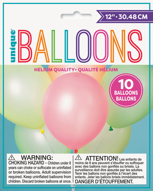 Neon 10ct Latex Balloon 12"