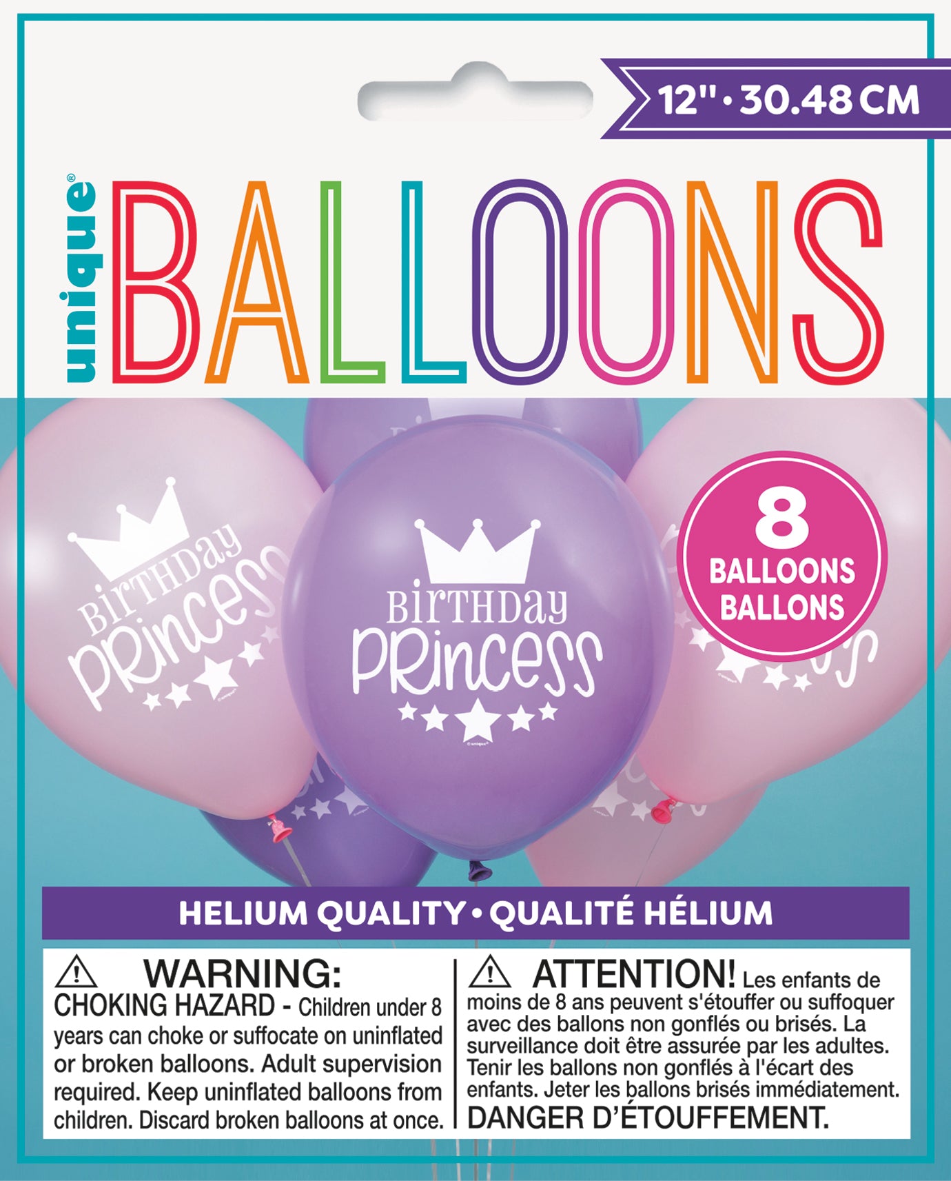 Princess 8ct Latex Balloon 12"