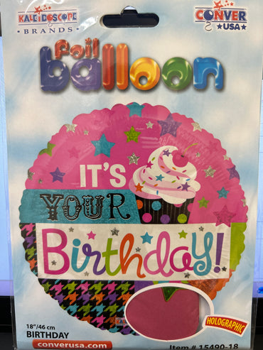 18" Birthday Cupcakes Holographic