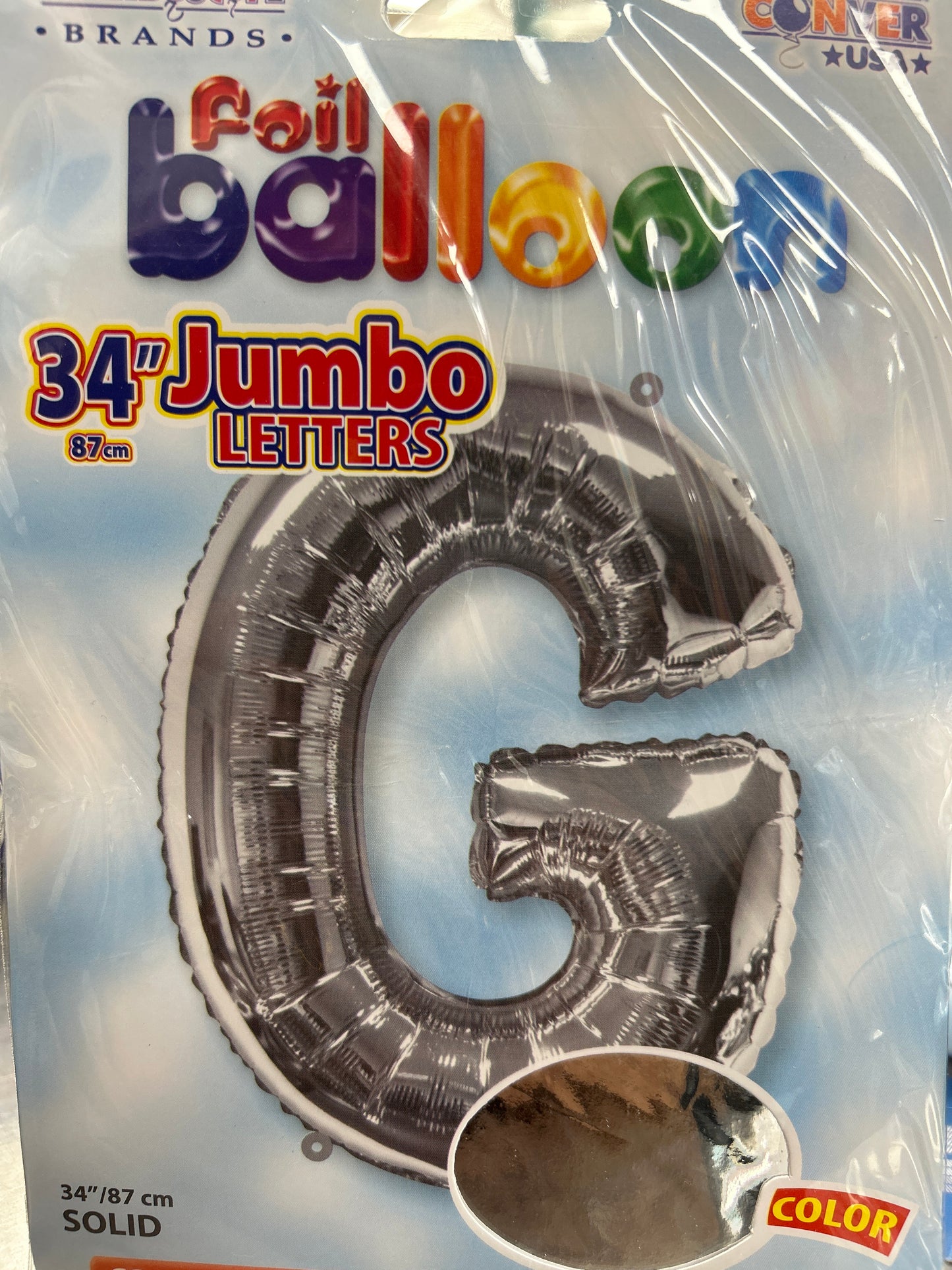 34” Silver Letter ‘G’ Balloon