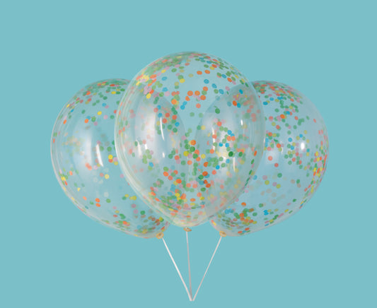 Confetti Multi 6ct Latex Balloon 12"