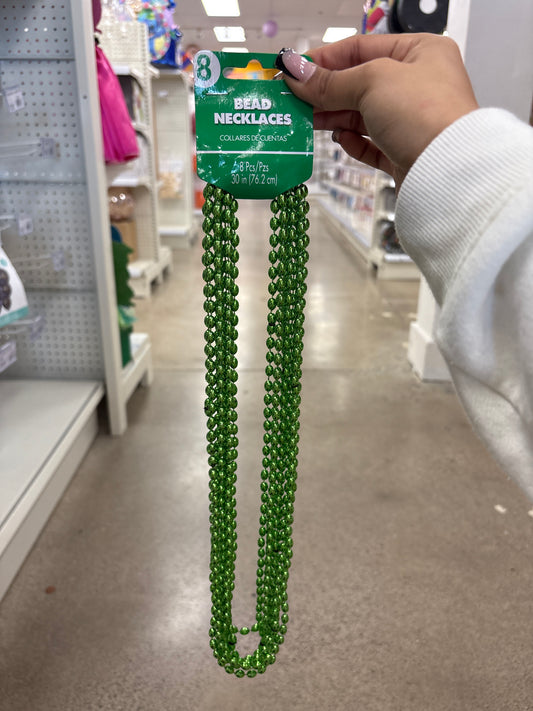 Bead Necklace Green 8ct