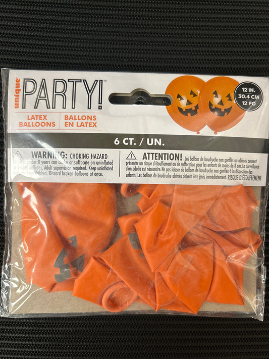 Globos de Látex Calabaza 12" 6 piezas