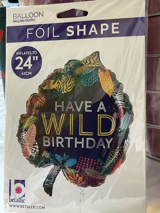 30” Wild Bday Tropical Leaf Balloon