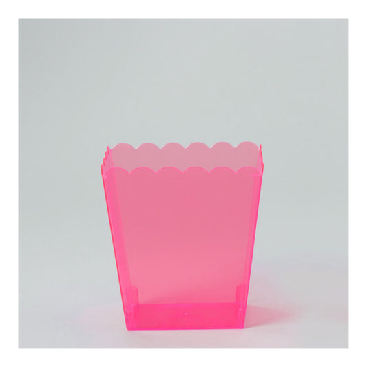 6" Plastic Scalloped Container Hot Pink