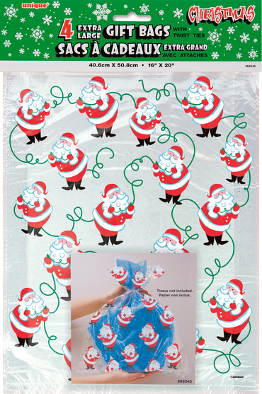 Cellophane Bag Santa 4ct