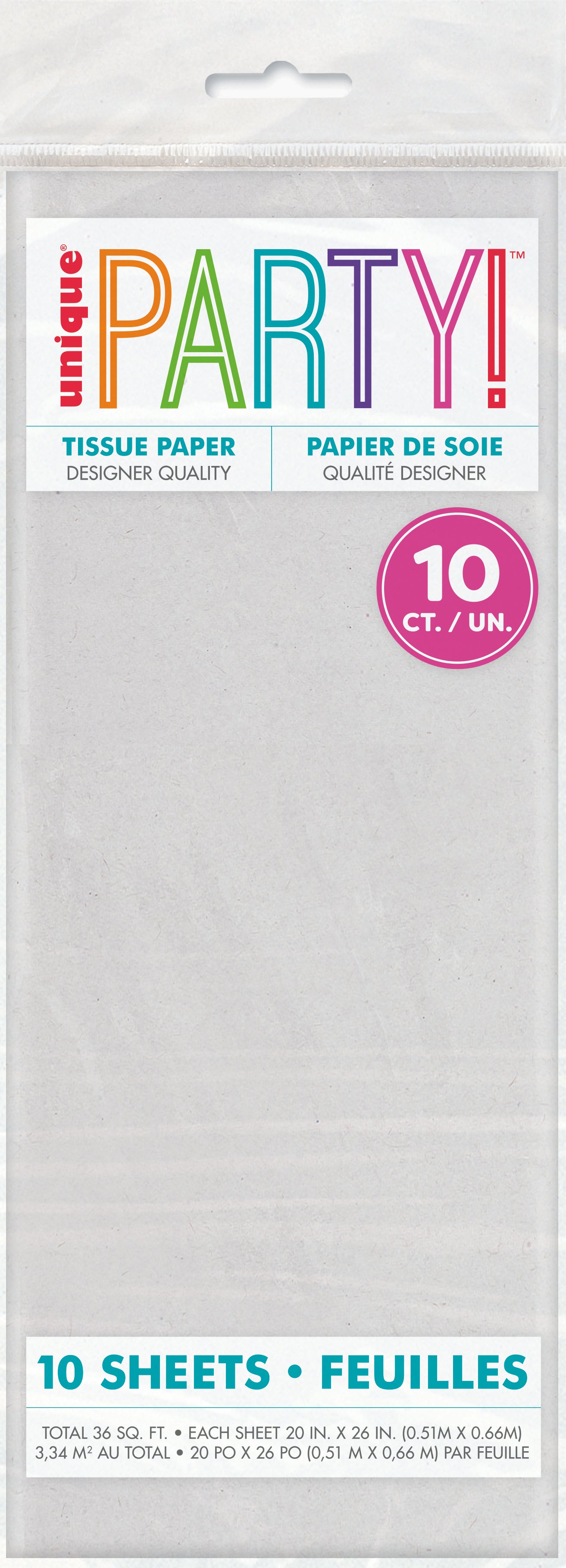 Hojas de papel de seda surtidas blancas, paquete de 10