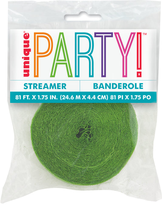 Crepe Streamer Lime Green