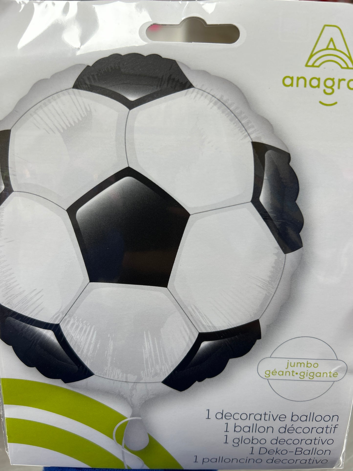 Globo de lámina redondo con forma de balón de fútbol de 01 quilate, 28"