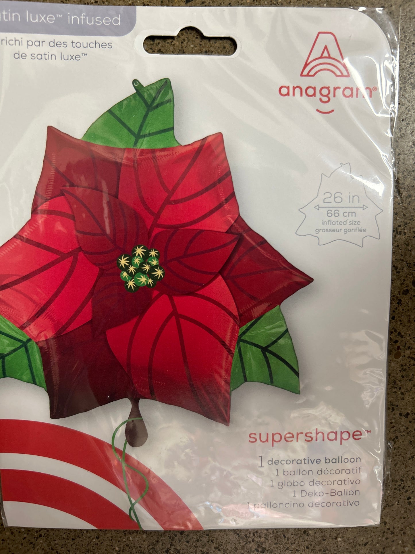 Lg Shp Satén Poinsetia