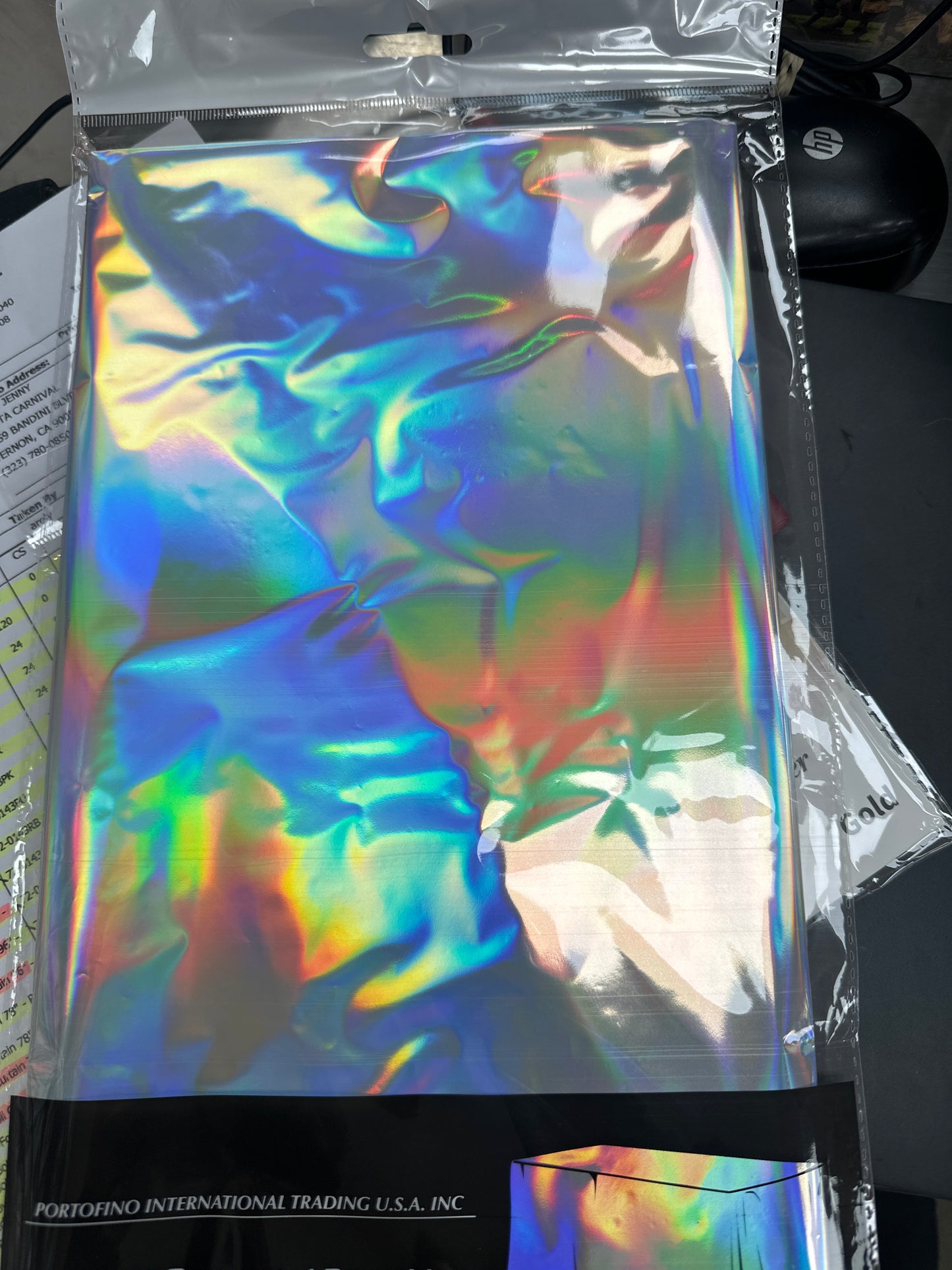 Plastic Foil Table Cover White Iridescent