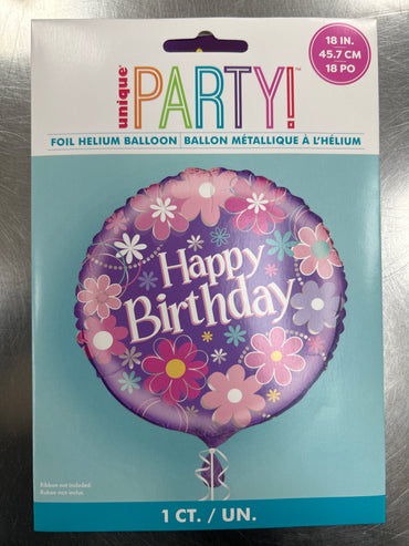 Happy Birthday Blossom Foil Balloon 18"
