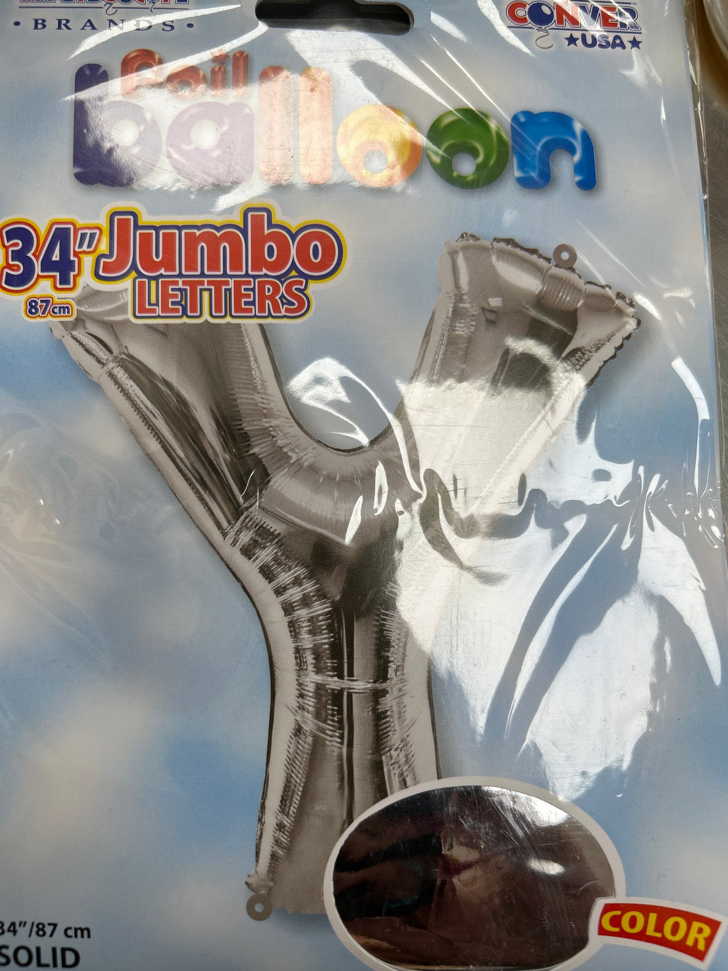 34” Silver Letter ‘Y’ Balloon