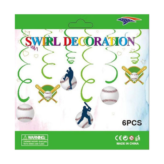 6pc Swirls Baseball
