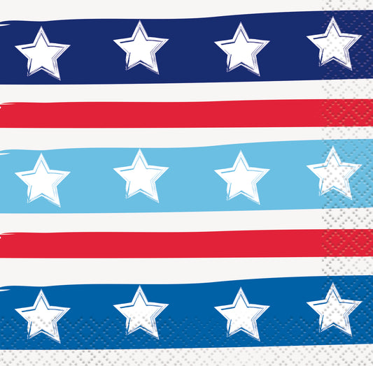 Napkin Star Stripes 16ct