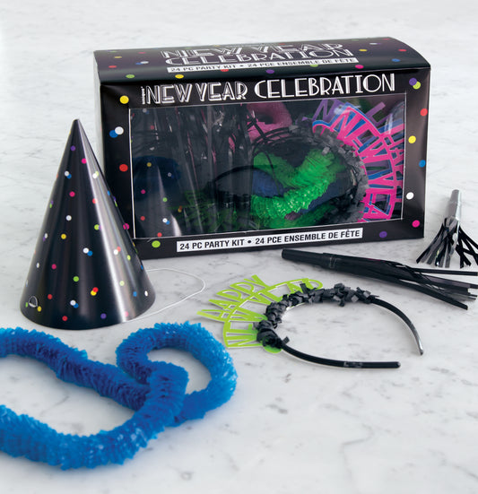 Neon Dots New Year Party Kit for 8