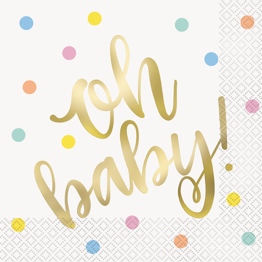 Napkin Oh Baby 16ct Large