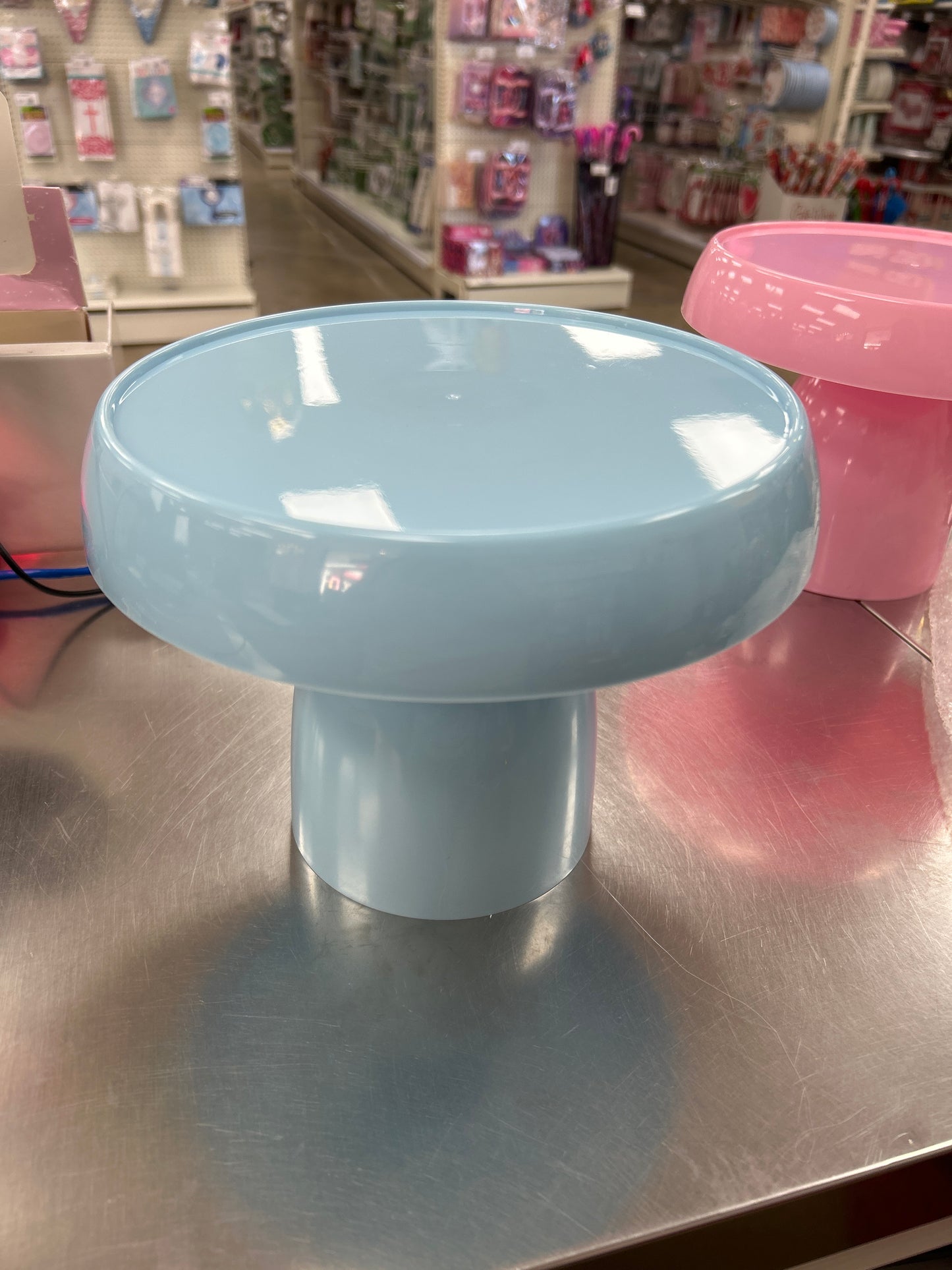 Soporte para golosinas en forma de hongo de plástico — Azul