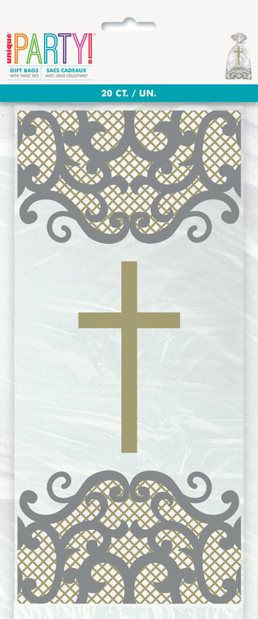 Cellophane Bag Communion Gold 20ct