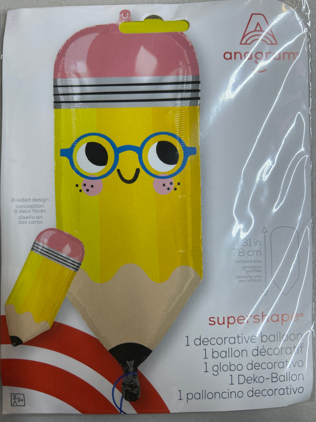 Supershape Write On Pencil Foil Balloon