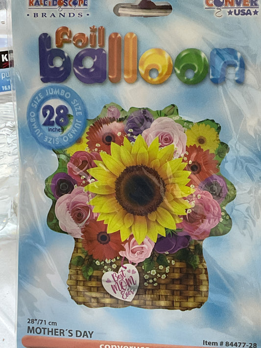 28” Best Mom Flower Basket Balloon