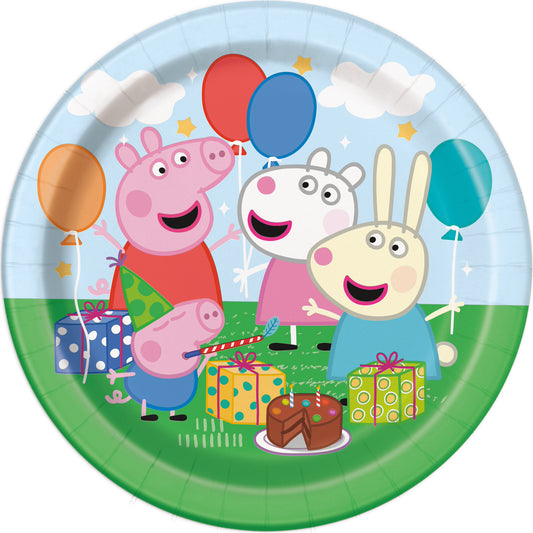 7" Plate Peppa Pig 8ct