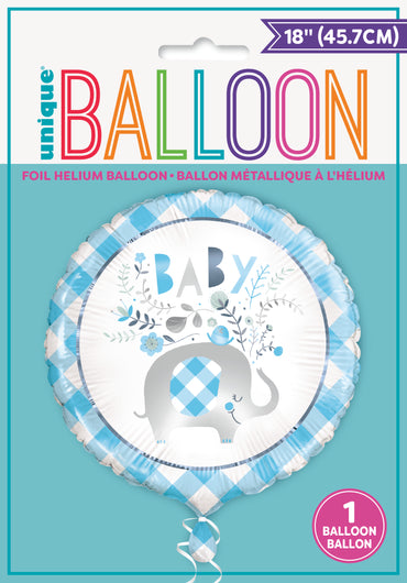 Blue Elephant Foil Balloon 18"