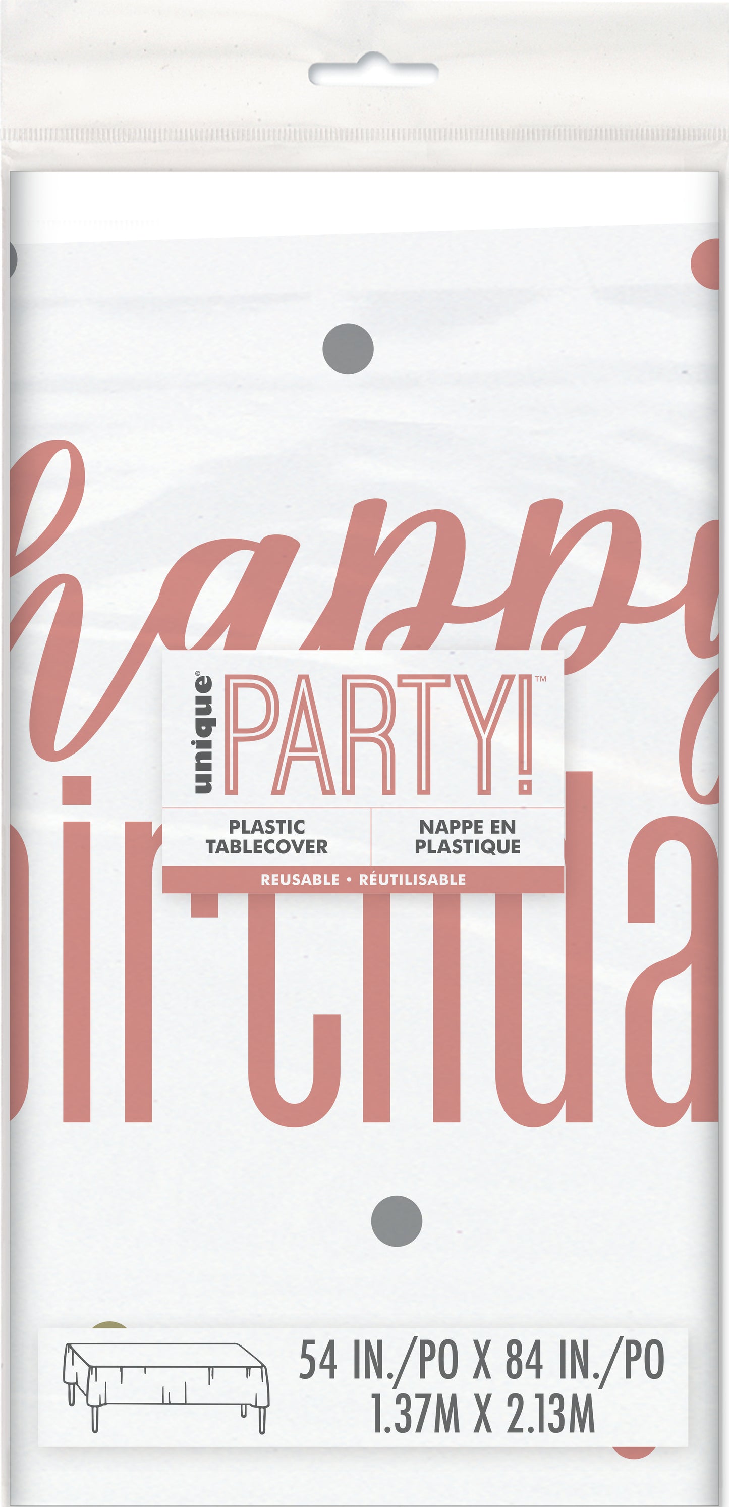 Table Cover Birthday Rose Gold