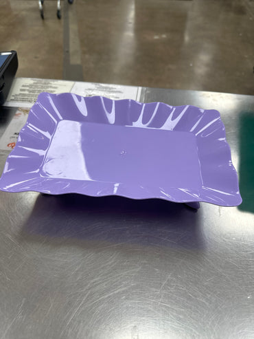 Plastic Scalloped Treat Stand-Lavender
