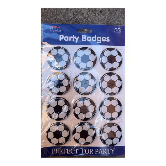 12 ct Party Badges Soccer 60Pk/Cs