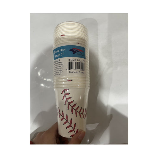 8oz Cups Baseball 24ct