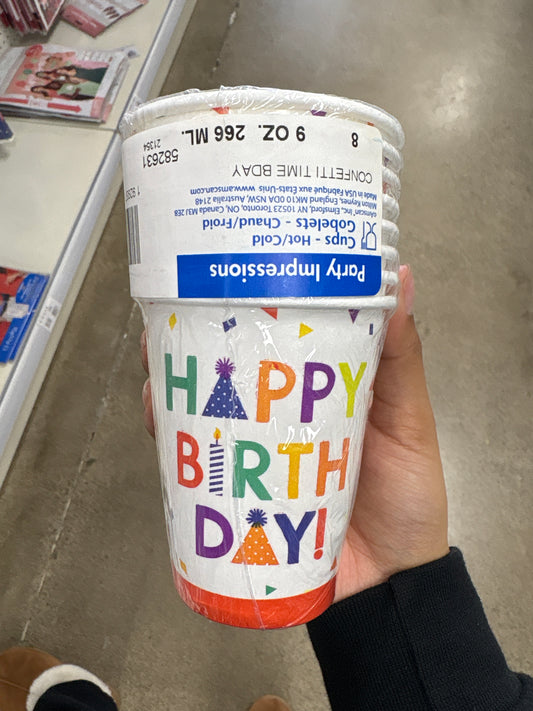 Vasos de confeti de 9oz, 8 unidades