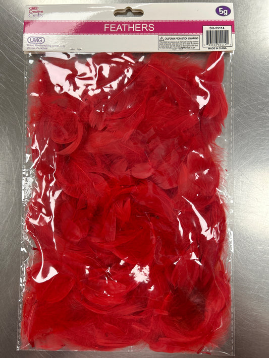 Plumas 5-8CM 5G Rojo
