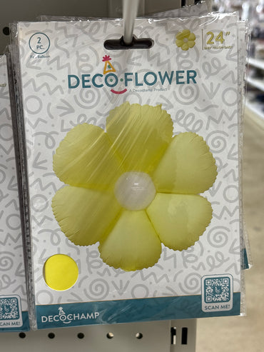 Decoration Flower Yellow Foil Balloon 24"