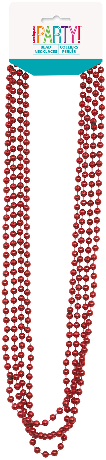 Bead Necklace Red 4ct