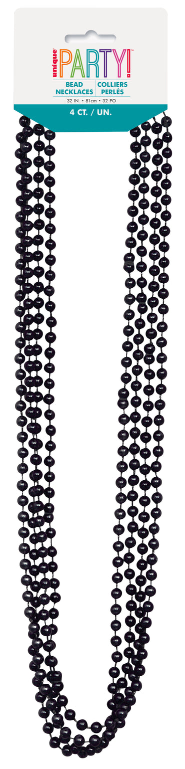 Collar de cuentas negro de 4 quilates