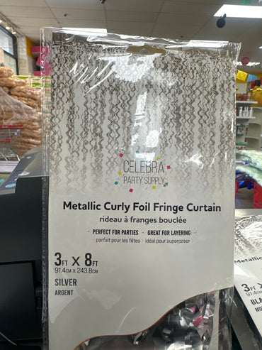 Curly Foil Curtain Met.Silver