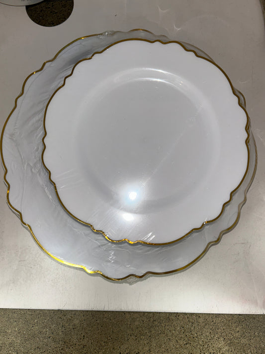 Platos de lujo Borde dorado 48 unidades
