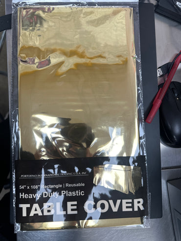 Mantel de plástico metalizado dorado