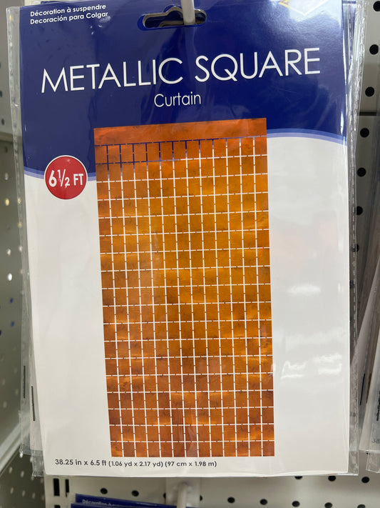 Metallic Square Curtain Orange