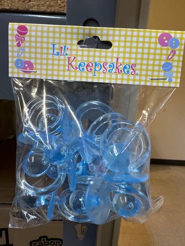 Plastic Filler Pacifier Blue 12pc