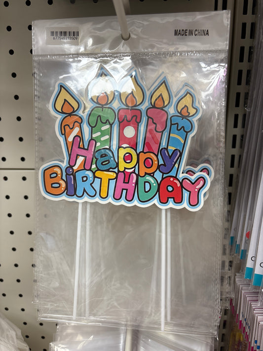 Adorno para pastel de feliz cumpleaños