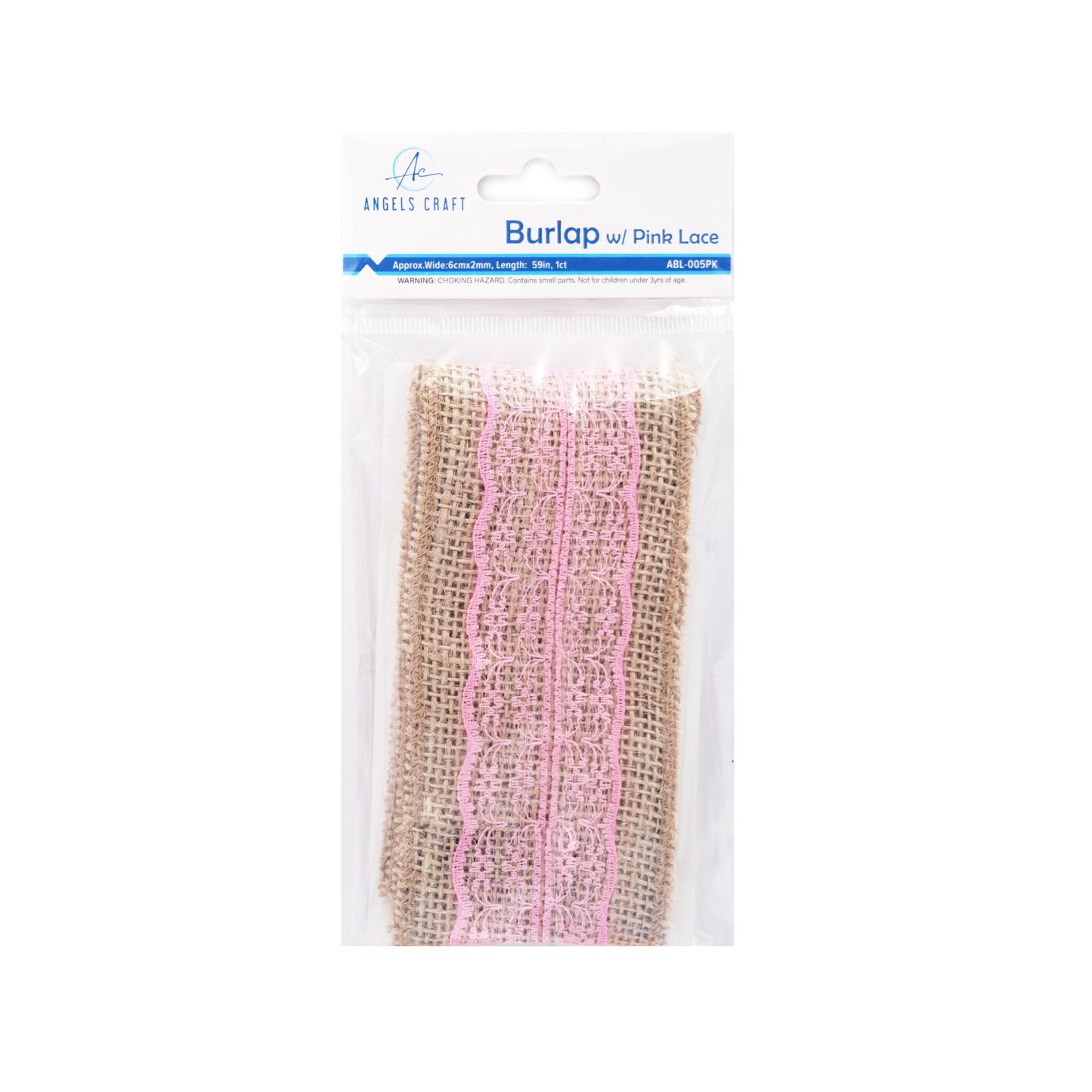 Tela de arpillera con encaje rosa