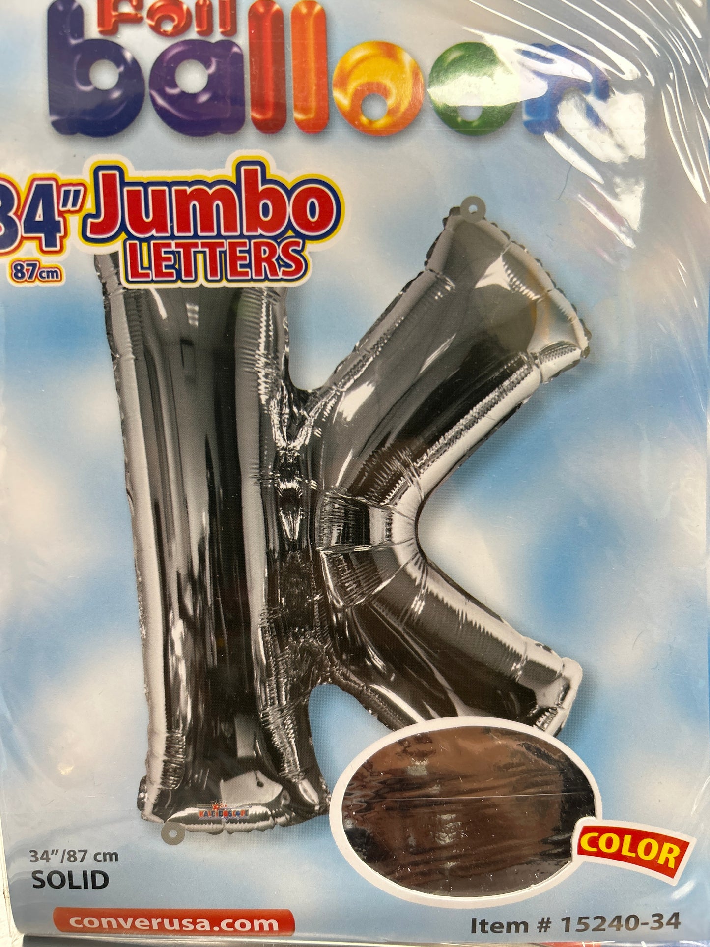 34” Silver Letter ‘K’ Balloon