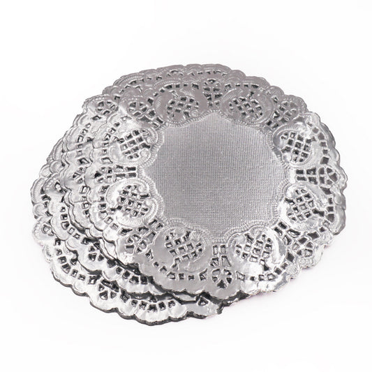 Round Paper Doilies Silver