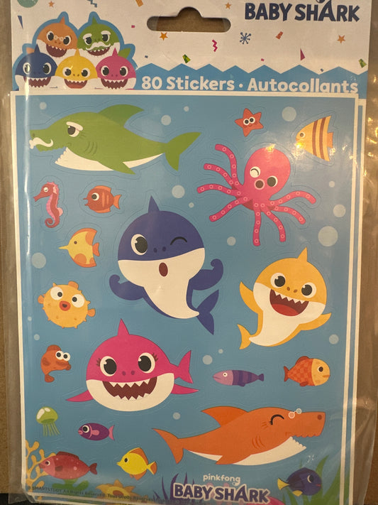 Baby Shark Sticker Sheet 4ct