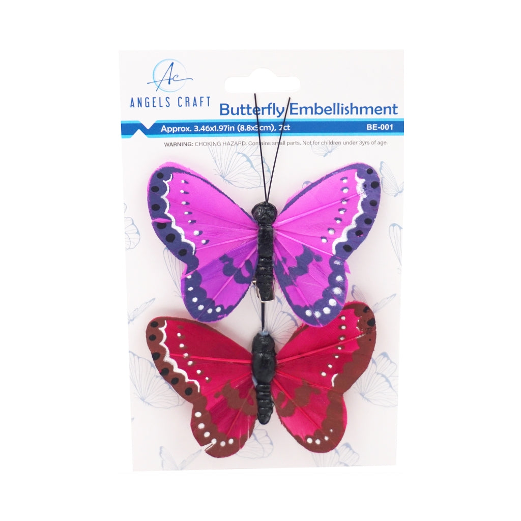 Adorno de Mariposa Rosa 2pzs