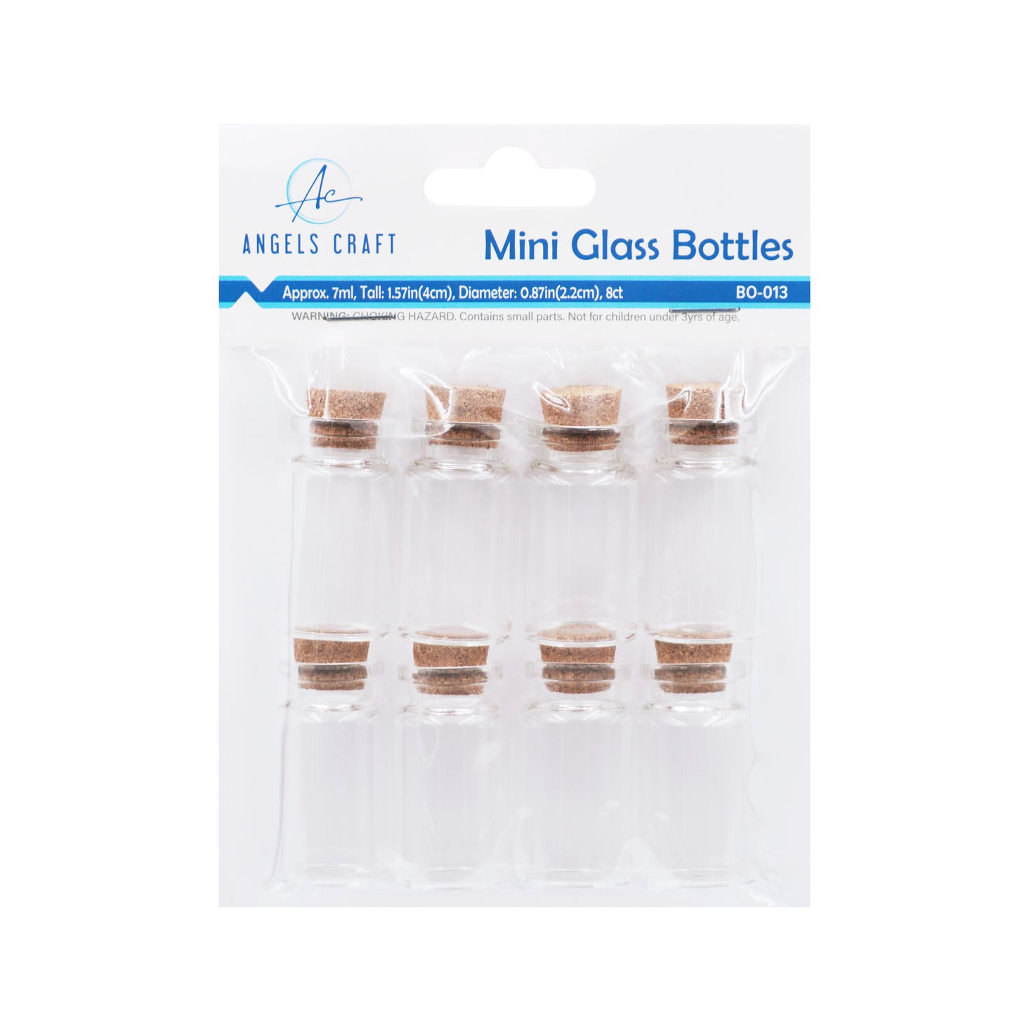 1.7" Glass Bottle/Cork Top 8ct
