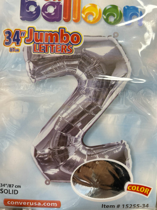 34” Silver Letter ‘Z’ Balloon